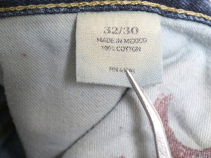 ポロ ラルフローレン デニム パンツ メンズ 32 30 / ヴィンテージ 加工 モデル ジーンズ ジーパン ストレート ヒゲ アタリ ハチノス 濃紺