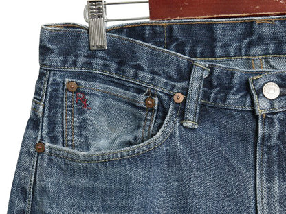ポロ ラルフローレン デニム パンツ メンズ 32 30 / ヴィンテージ 加工 モデル ジーンズ ジーパン ストレート ヒゲ アタリ ハチノス 濃紺