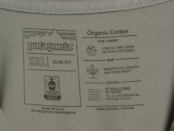 USA製 パタゴニア プリント 半袖 Tシャツ メンズ XXL 18年製 アウトドア フィッツロイ スコープ グラフィック アート 細身 大きいサイズ 灰