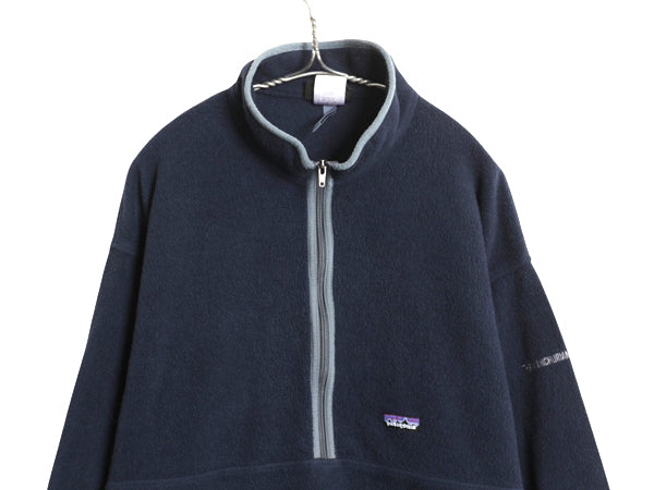 00s パタゴニア マースピアル シンチラ フリース ジャケット メンズ XXL /  オールド プルオーバー ブルゾン ハーフジップ 大きいサイズ 紺