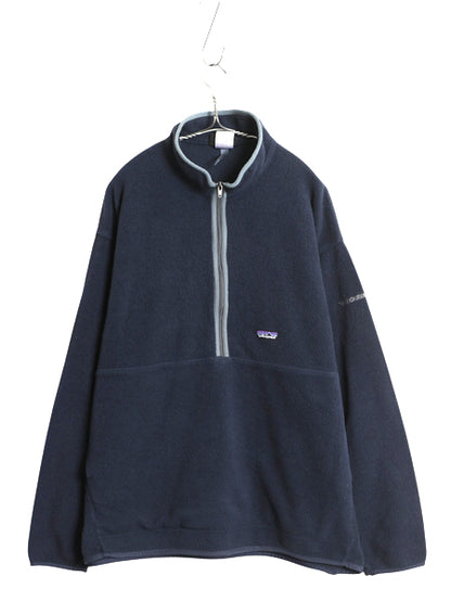 00s パタゴニア マースピアル シンチラ フリース ジャケット メンズ XXL /  オールド プルオーバー ブルゾン ハーフジップ 大きいサイズ 紺