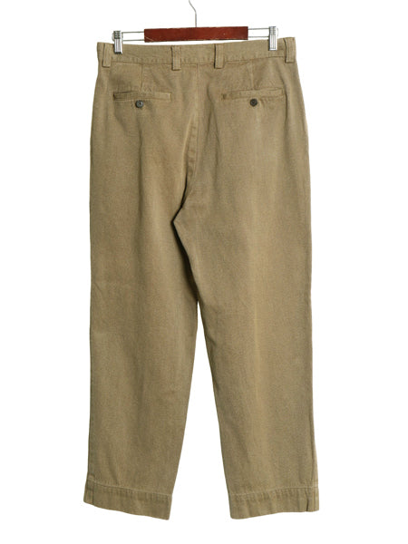 00s オールド ギャップ コットン ツイル パンツ 実寸 32 28 / Relaxed fit スラックス ツータック ストレート ワーク カツラギ ボトムス 茶