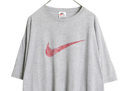 90s USA製 ナイキ ビッグ スウッシュ プリント Tシャツ メンズ XXL オールド ヘビーウェイト グラフィック アート カットソー 大きいサイズ