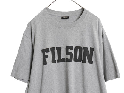 USA製 フィルソン ロゴ プリント 半袖 Tシャツ メンズ XL / アウトドア ヘビーウェイト カットソー シンプル クルーネック 灰 大きいサイズ