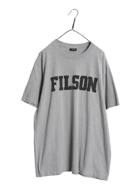 USA製 フィルソン ロゴ プリント 半袖 Tシャツ メンズ XL / アウトドア ヘビーウェイト カットソー シンプル クルーネック 灰 大きいサイズ