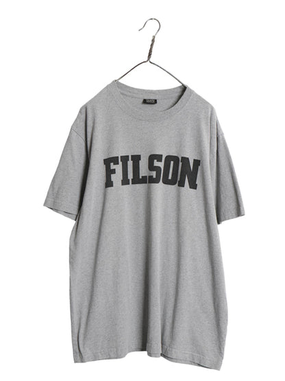 USA製 フィルソン ロゴ プリント 半袖 Tシャツ メンズ XL / アウトドア ヘビーウェイト カットソー シンプル クルーネック 灰 大きいサイズ
