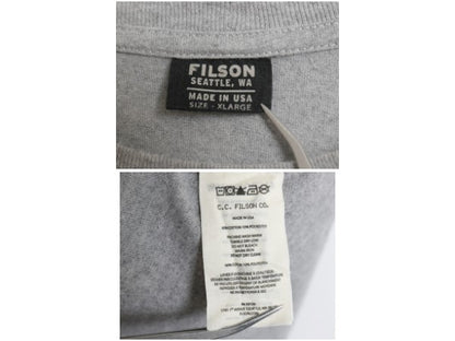 USA製 フィルソン ロゴ プリント 半袖 Tシャツ メンズ XL / アウトドア ヘビーウェイト カットソー シンプル クルーネック 灰 大きいサイズ