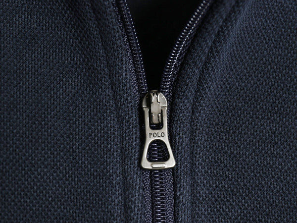 ポロ ラルフローレン ハーフジップ 鹿の子 トラック ジャケット メンズ XL ハイネック プルオーバー ブルゾン ジャンパー 大きいサイズ 紺