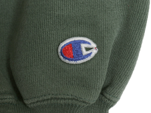 90s USA製 ★ チャンピオン リバースウィーブ スウェット メンズ XL 程 古着 オールド トレーナー ワンポイント 目付き ヘビーウェイト 緑