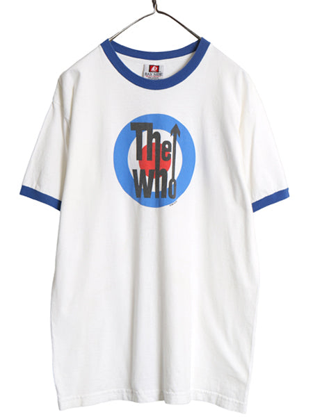 00s USA製 The Who イラスト プリント リンガー Tシャツ メンズ L / オールド 当時物 オフィシャル バンド ロック グラフィック ツートン