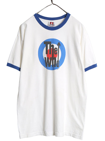 00s USA製 The Who イラスト プリント リンガー Tシャツ メンズ L / オールド 当時物 オフィシャル バンド ロック グラフィック ツートン