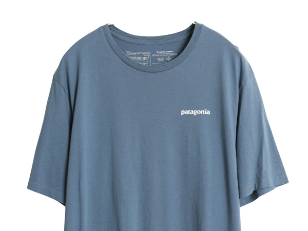 パタゴニア 両面 プリント 半袖 Tシャツ メンズ M / アウトドア P6 ボックスロゴ バックプリント フィッツロイ カットソー シンプル ブルー