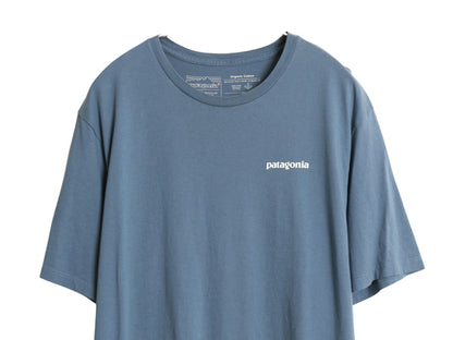 パタゴニア 両面 プリント 半袖 Tシャツ メンズ M / アウトドア P6 ボックスロゴ バックプリント フィッツロイ カットソー シンプル ブルー