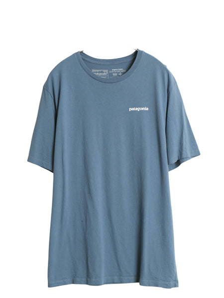 パタゴニア 両面 プリント 半袖 Tシャツ メンズ M / アウトドア P6 ボックスロゴ バックプリント フィッツロイ カットソー シンプル ブルー
