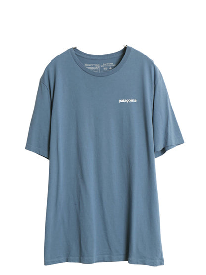 パタゴニア 両面 プリント 半袖 Tシャツ メンズ M / アウトドア P6 ボックスロゴ バックプリント フィッツロイ カットソー シンプル ブルー