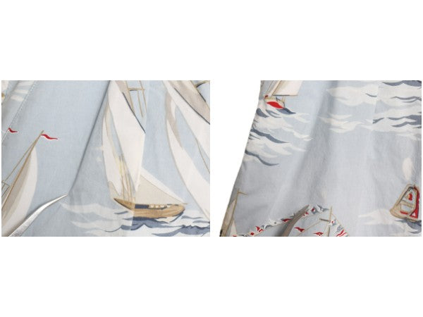 00s ローレン ラルフローレン 総柄 ショートパンツ レディース XL / オールド ポロ ショーツ 短パン アロハ ハワイアン ツータック マリン