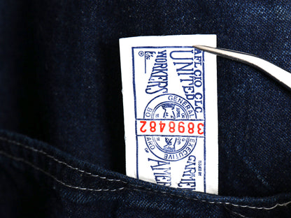 70s USA製 ★ SETLOW デニム オールインワン 48 メンズ XL ヴィンテージ US NAVY 月桂樹 ミリタリー ワーク ツナギ ダブルニー パンツ 濃紺