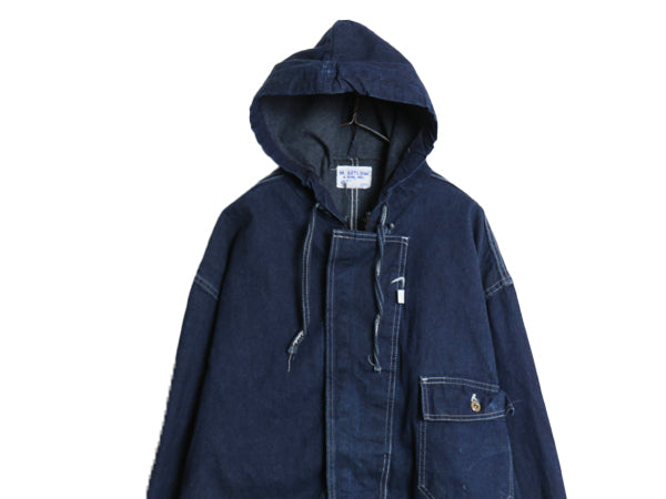 70s USA製 ★ SETLOW デニム オールインワン 48 メンズ XL ヴィンテージ US NAVY 月桂樹 ミリタリー ワーク ツナギ ダブルニー パンツ 濃紺