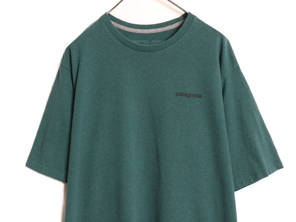 パタゴニア 両面 プリント 半袖 Tシャツ メンズ L / アウトドア P6 バックプリント ボックスロゴ カットソー シンプル トップス グリーン 