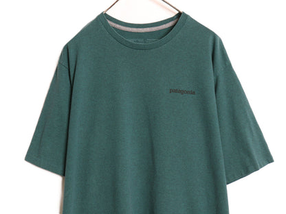 パタゴニア 両面 プリント 半袖 Tシャツ メンズ L / アウトドア P6 バックプリント ボックスロゴ カットソー シンプル トップス グリーン 