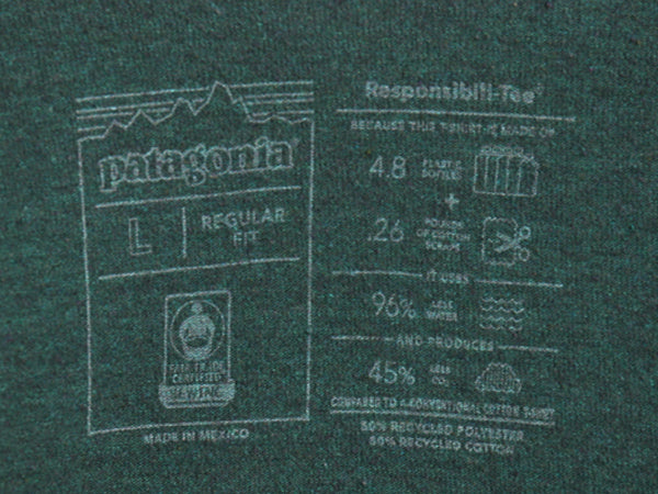 パタゴニア 両面 プリント 半袖 Tシャツ メンズ L / アウトドア P6 バックプリント ボックスロゴ カットソー シンプル トップス グリーン 