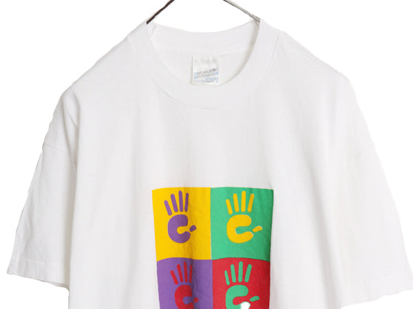 90s 企業 アート イラスト プリント Tシャツ メンズ XL オールド 当時物 グラフィック シングルステッチ コットン カットソー 大きいサイズ