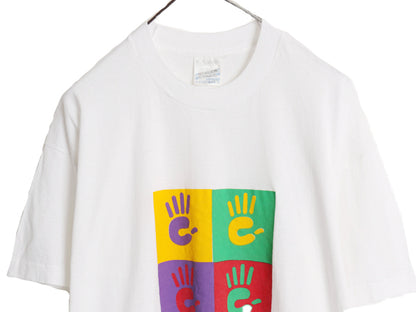 90s 企業 アート イラスト プリント Tシャツ メンズ XL オールド 当時物 グラフィック シングルステッチ コットン カットソー 大きいサイズ