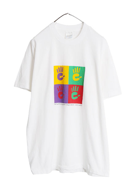 90s 企業 アート イラスト プリント Tシャツ メンズ XL オールド 当時物 グラフィック シングルステッチ コットン カットソー 大きいサイズ