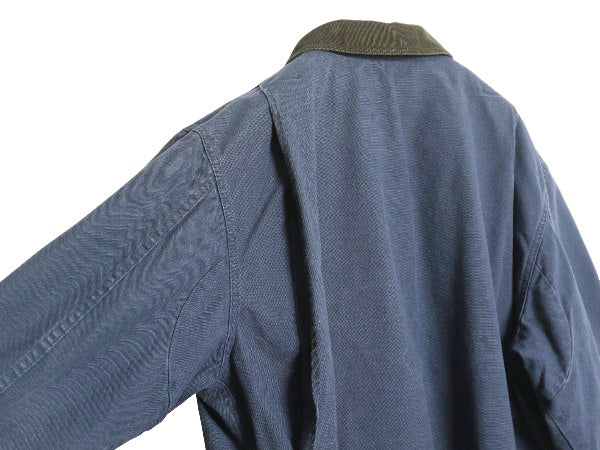 80s USA製 エルエルビーン ダック ハンティング ジャケット メンズ L ヴィンテージ カバーオール フィールド コート 脱着 ライナー付き 紺