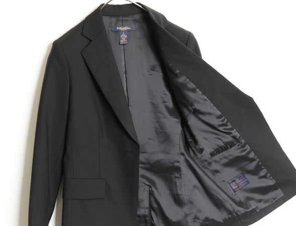 デッドストック ブルックスブラザーズ テーラード ジャケット レディース XS 程 MILANO FIT ストレッチ ウール ブレザー ビジネス ブラック