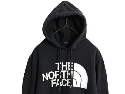 ノースフェイス プリント スウェット フード パーカー メンズ М The North Face プルオーバー 裏起毛 トレーナー 黒 アウトドア ブラック