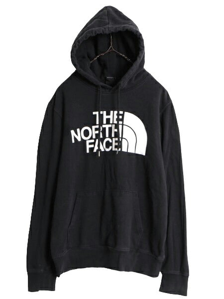 ノースフェイス プリント スウェット フード パーカー メンズ М The North Face プルオーバー 裏起毛 トレーナー 黒 アウトドア ブラック