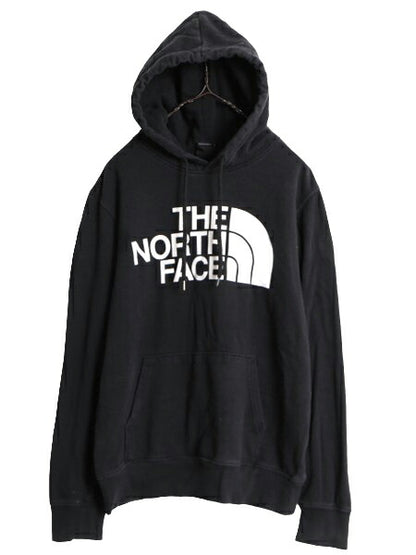 ノースフェイス プリント スウェット フード パーカー メンズ М The North Face プルオーバー 裏起毛 トレーナー 黒 アウトドア ブラック