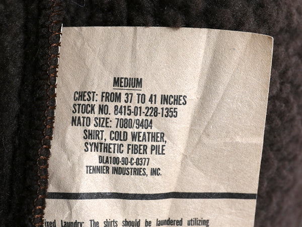 90s 米軍実物 ECWCS GEN1 裏 パイル フリース ジャケット メンズ М / オールド 90年製 アーミー ミリタリー ベアー ジャンパー 軍物 茶 黒