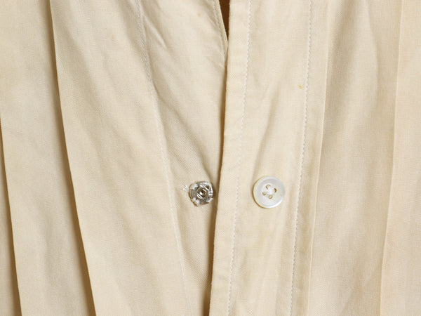 30s 40s ★ Charles Dillon プリーツ シャツ メンズ L 程/ 古着 ヴィンテージ プリ―テッド 長袖シャツ ドレス タキシード シルク ベージュ
