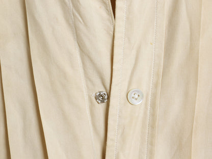 30s 40s ★ Charles Dillon プリーツ シャツ メンズ L 程/ 古着 ヴィンテージ プリ―テッド 長袖シャツ ドレス タキシード シルク ベージュ