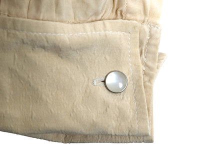 30s 40s ★ Charles Dillon プリーツ シャツ メンズ L 程/ 古着 ヴィンテージ プリ―テッド 長袖シャツ ドレス タキシード シルク ベージュ