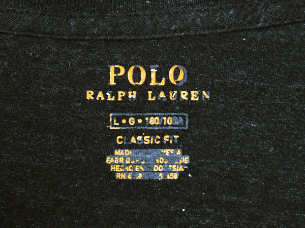 ポロ ラルフローレン Vネック 長袖 Tシャツ メンズ L ロンT ロングスリーブ コットン ワンポイント カットソー インナー シンプル ゆったり