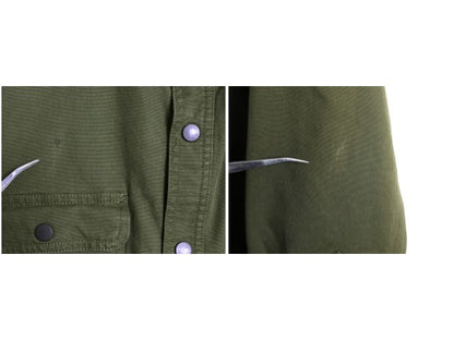 US企画 カーハート コットン キャンバス シャツ ジャケット メンズ XL 古着 フリース ライナー付き ストレッチ ワーク 大きいサイズ カーキ