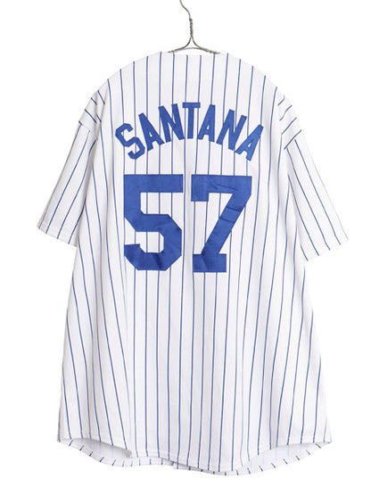 メッツ ベースボール シャツ メンズ XXXL 程/ MLB オフィシャル マジェスティック 大リーグ ユニフォーム ゲームシャツ 野球 大きいサイズ