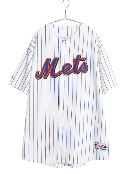 メッツ ベースボール シャツ メンズ XXXL 程/ MLB オフィシャル マジェスティック 大リーグ ユニフォーム ゲームシャツ 野球 大きいサイズ