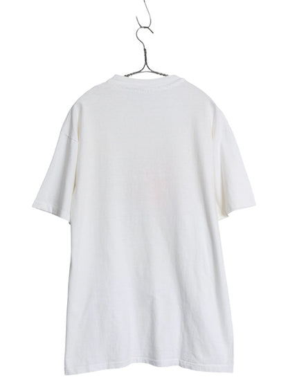 80s USA製 音楽 フェス アート イラスト プリント Tシャツ メンズ XL L 程 ヴィンテージ シングルステッチ グラフィック ヘビーウェイト 白