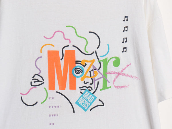 80s USA製 音楽 フェス アート イラスト プリント Tシャツ メンズ XL L 程 ヴィンテージ シングルステッチ グラフィック ヘビーウェイト 白