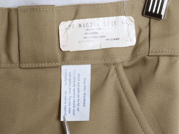 デッドストック 70s USA製 ★ エルエルビーン ディッキーズ ワーク チノ パンツ 実寸 30 31 程/ 筆記体 ヴィンテージ チノパン ストレート