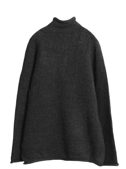 00s ジェイクルー ロールネック ウール ニット セーター メンズ S オールド ミドルゲージ リブ編み ハイネック 無地 旧タグ シンプル 濃灰