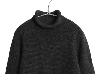 00s ジェイクルー ロールネック ウール ニット セーター メンズ S オールド ミドルゲージ リブ編み ハイネック 無地 旧タグ シンプル 濃灰