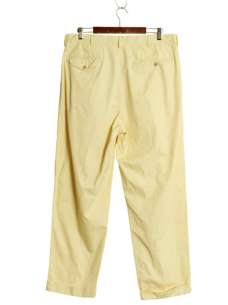 90s ポロ ラルフローレン チノ パンツ メンズ 36 30 オールド HAMMOND PANT コットン スラックス ツータック ストレート 裾ダブル イエロー
