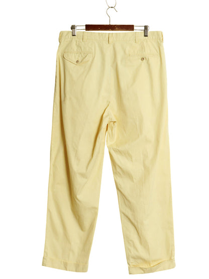 90s ポロ ラルフローレン チノ パンツ メンズ 36 30 オールド HAMMOND PANT コットン スラックス ツータック ストレート 裾ダブル イエロー