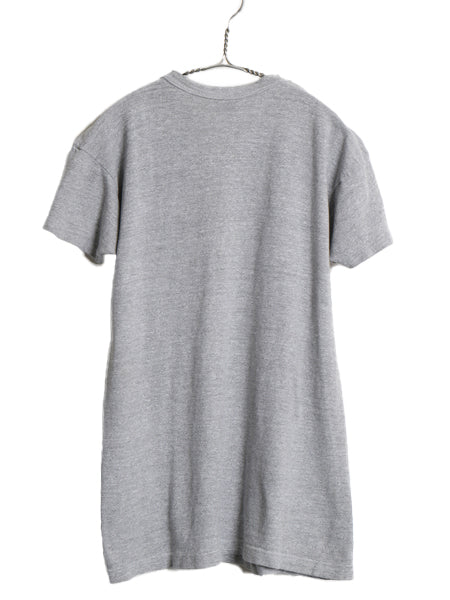 70s USA製 ★ チャンピオン ウイングフット 染込み プリント Tシャツ メンズ L / ヴィンテージ バータグ 88 12 霜降り 灰 シングルステッチ