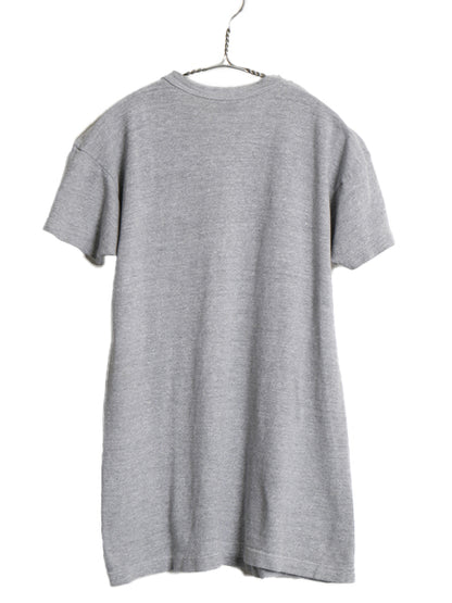 70s USA製 ★ チャンピオン ウイングフット 染込み プリント Tシャツ メンズ L / ヴィンテージ バータグ 88 12 霜降り 灰 シングルステッチ